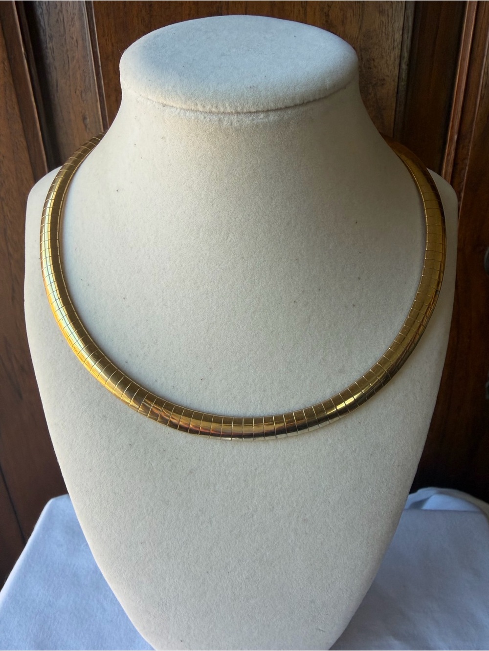 Joan Rivers Gold Tone Omega Snake Collar Necklace Choker Signed